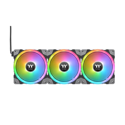 Thermaltake Swafan EX12 RGB 120mm Cabinet Fan with Controller - Black (Triple Pack)